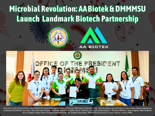 AA Biotek and DMMMSU Launch Landmark Biotech Partnership to Transform Agricultural Industry in the Philippines and ASEAN Region