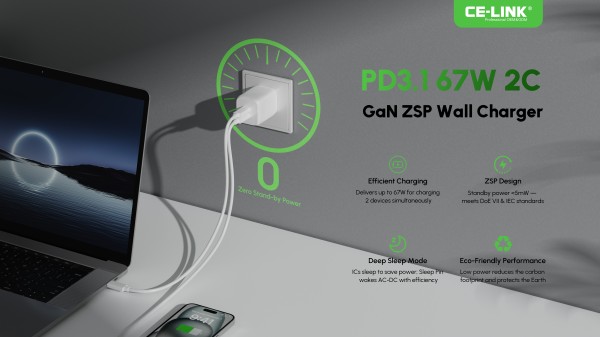 CE-LINK Releases Breakthrough Zero Standby Power Charger to Redefine Energy Efficient Charging