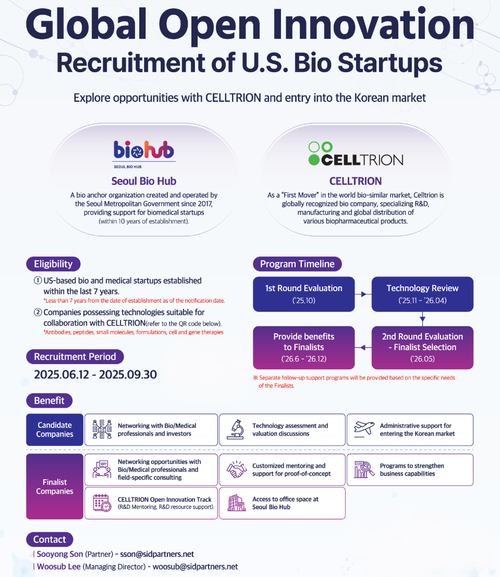 Open Doors to the Asian Market: Seoul Bio Hub-Celltrion Launches ‘Global Open Innovation’ for U.S. Startups