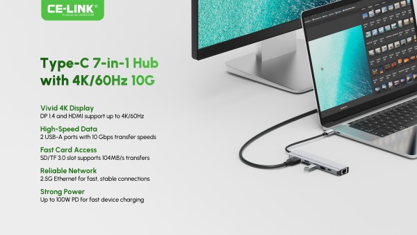 CE-LINK Unveils 7-in-1 Hub – Versatile Connectivity for Modern Professionals