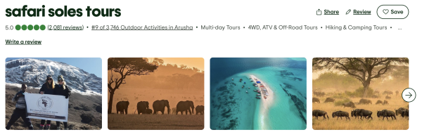 Safari Soles Tours Reaches 2,000th 5-Star Review on Tripadvisor and Becomes Best Rated Safari Operator in Tanzania