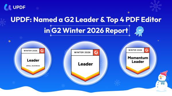 UPDF Recognized as a G2 Leader and Ranks Among the Top 4 PDF Editors Worldwide in Winter 2026