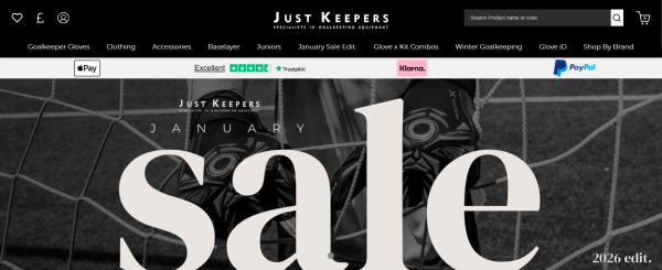 Just Keepers Announces January Sale Activity Across Key Product Lines, Including Goalkeeper Gloves