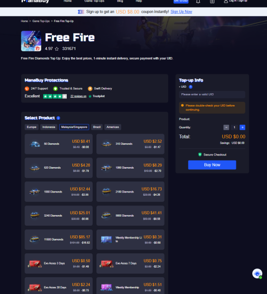 ManaBuy 2026 Platform Update Enhances the Free Fire Top Up Experience for Players Worldwide