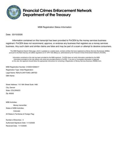 US MSB License: The Golden Pass for RealFlow’s Global Compliance Journey
