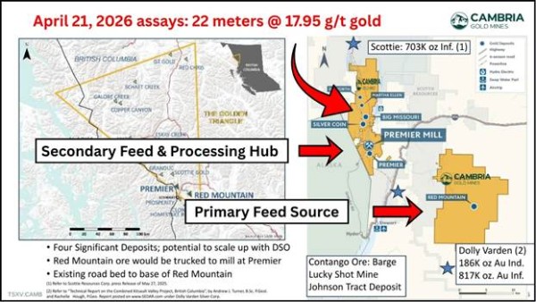 Cambria Gold Mines Announces Premier Assay Results and Spin Out Plan for a US Copper Project