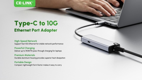 CE-LINK Unveils Type-C to 10G Ethernet Hub with 140W Power Delivery for High-End Workstations