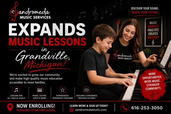Sandromeda Music Services Expands Music Lessons in Grandville Michigan