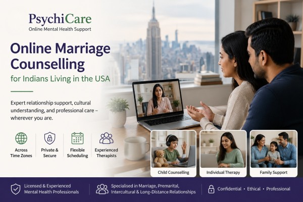 PsychiCare Expands Online Marriage Counselling Services Across the USA for Indian Couples