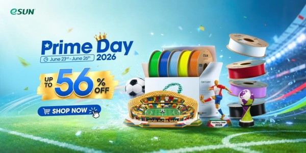 Prime Day x World Cup Double Celebration eSUN 3D Printing Filaments – Up to 56 Percent Off Storewide