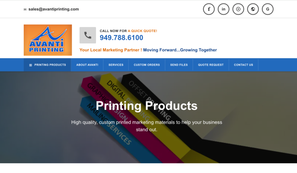 Avanti Printing Launches Fast Custom Website for California Large Format Printing