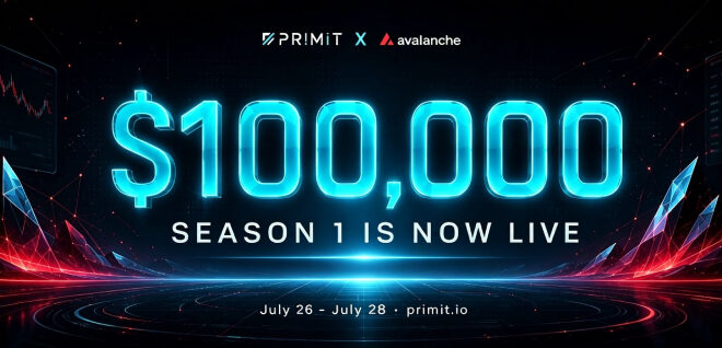 Primit Season 1 Officially Launches: $100,000 Avalanche On-Chain Perp Trading Incentive Event Now Live