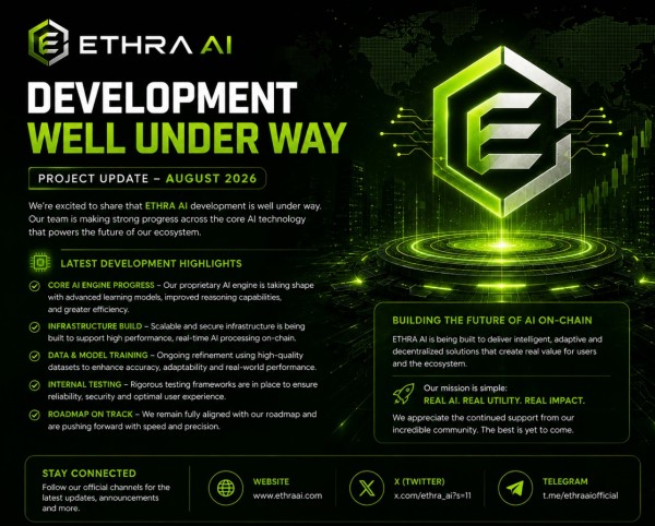 ETHRA AI Development Well Under Way as Project Advances Core Artificial Intelligence Technology