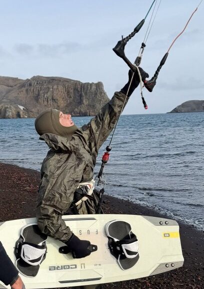 Russian athlete Aleksandr Kuzmin, 16, sets two verified kitesurfing records in Antarctica