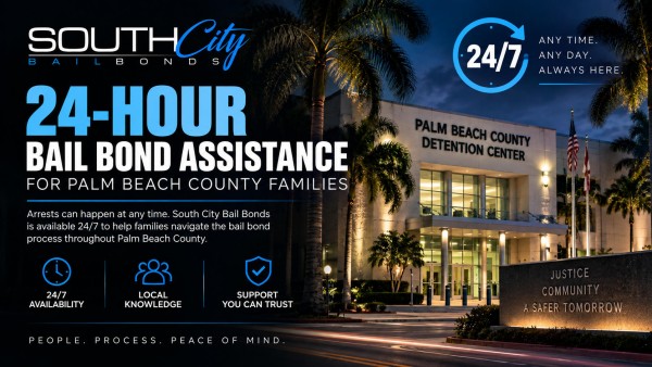 South City Bail Bonds Provides 24 Hour Bail Bond Assistance for Palm Beach County Families