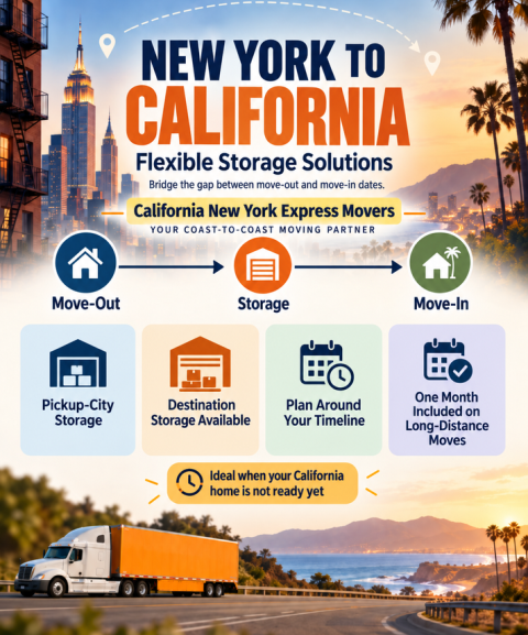 New York to California Movers: CA–NY Express Helps Customers Bridge Move-Out and Move-In Timing Gaps