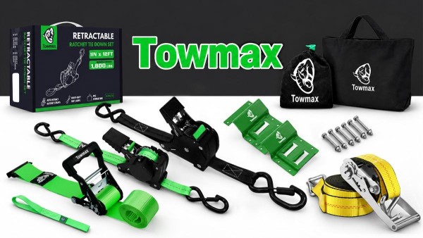 Towmax Launches Auto-Retract Ratchet Straps on Amazon U.S. With Top Release Button